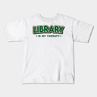 Library Is My Therapy Retro Style Kids T-Shirt